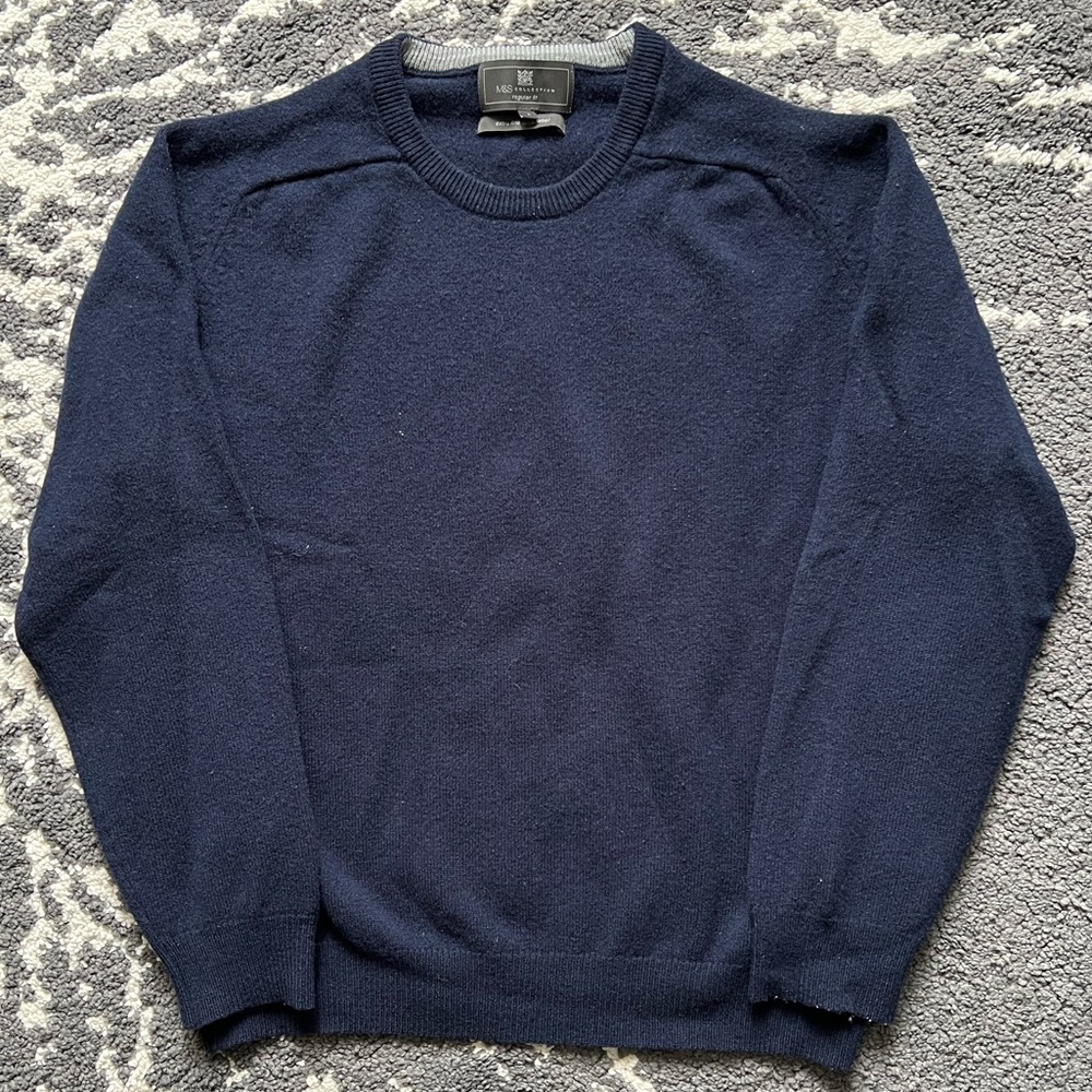 M&S Collection Navy Blue Wool Sweater